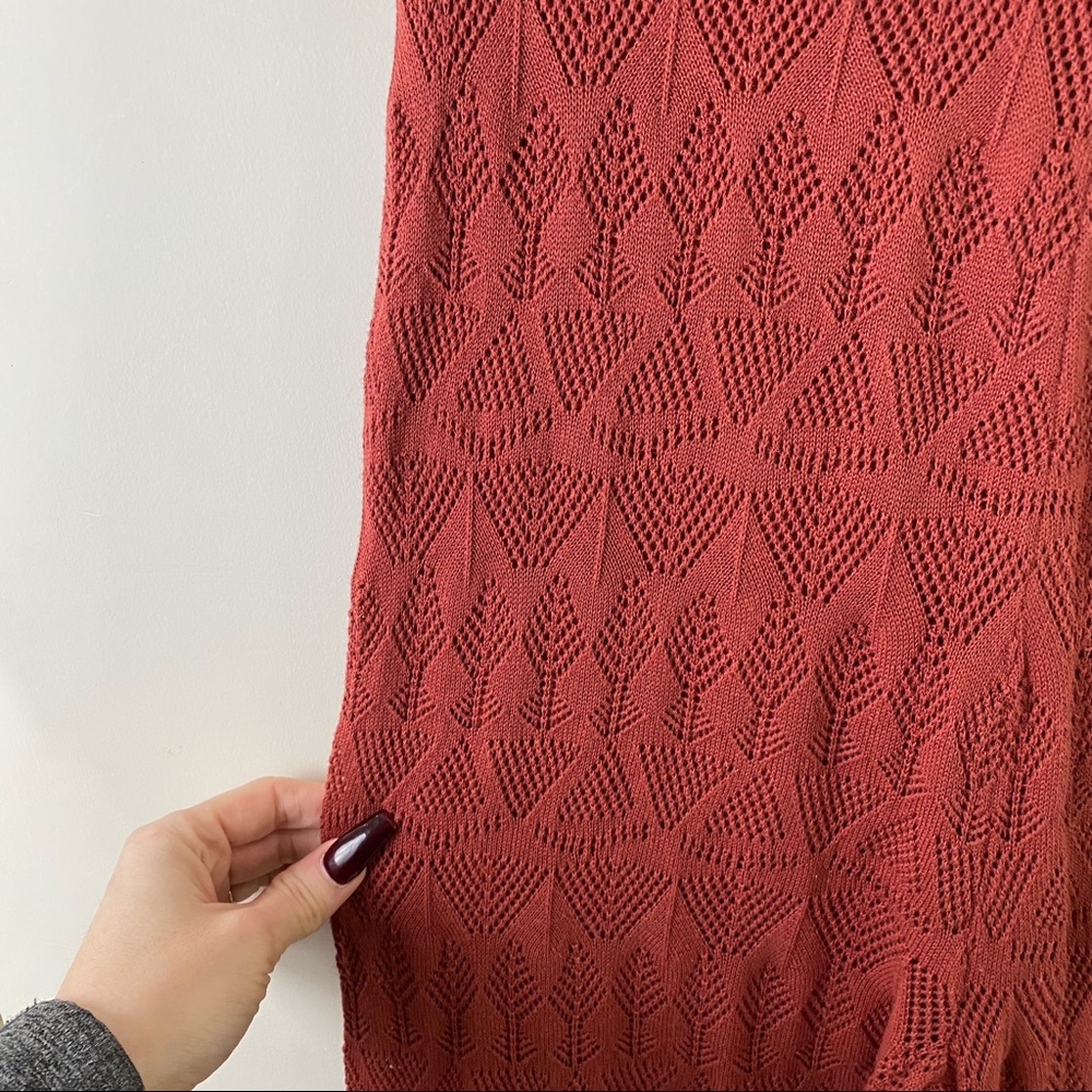 Anthropologie Wide-Leg Crochet Knit Pants in Terracotta - Picture 8 of 14